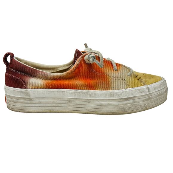 Sperry Tie Dye Platform Sneaker Lace Up Shoe Casual Boat Beach Resort - 9 - Picture 1 of 8